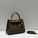 Top Hermes human handmade stiching bag Hass Epsom leather 25cm