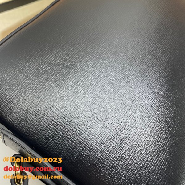 Gucci Horsebit 1955 Small Shoulder 645454 Black Army Green White Bag