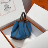 Top Hermes human handmade stiching Garden Party Bag 30cm
