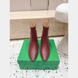 Bottega Veneta Leather Tweed Pattern Boots