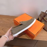 Hermes Job loafer women and Men suede shoes