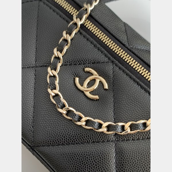 Best AP4936 Grained Shiny Calfskin Vanity Bag