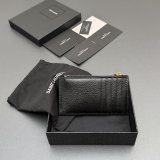 Saint Laurent CASSANDRE MATELASSE FRAGMENTS CARD CASE IN GRAIN LEATHER