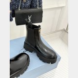 Prada Stride brushed leather booties